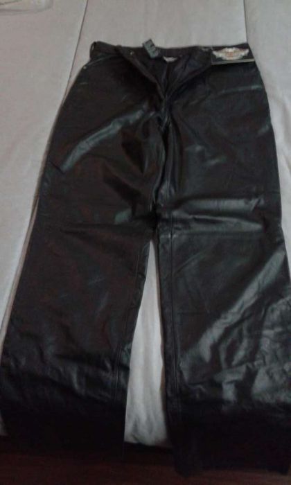 Calça de motard Harley Davidson em pele genuína