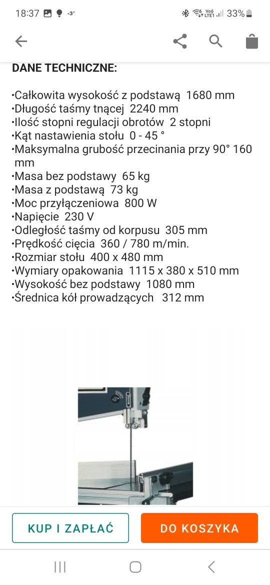 Pila taśmowa Proma PP 312