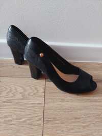 Czarne buty eleganckie nowe szpilki 36