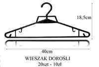 20 sztuk wieszaków czarnych - wieszaki ubraniowe odzieżowe