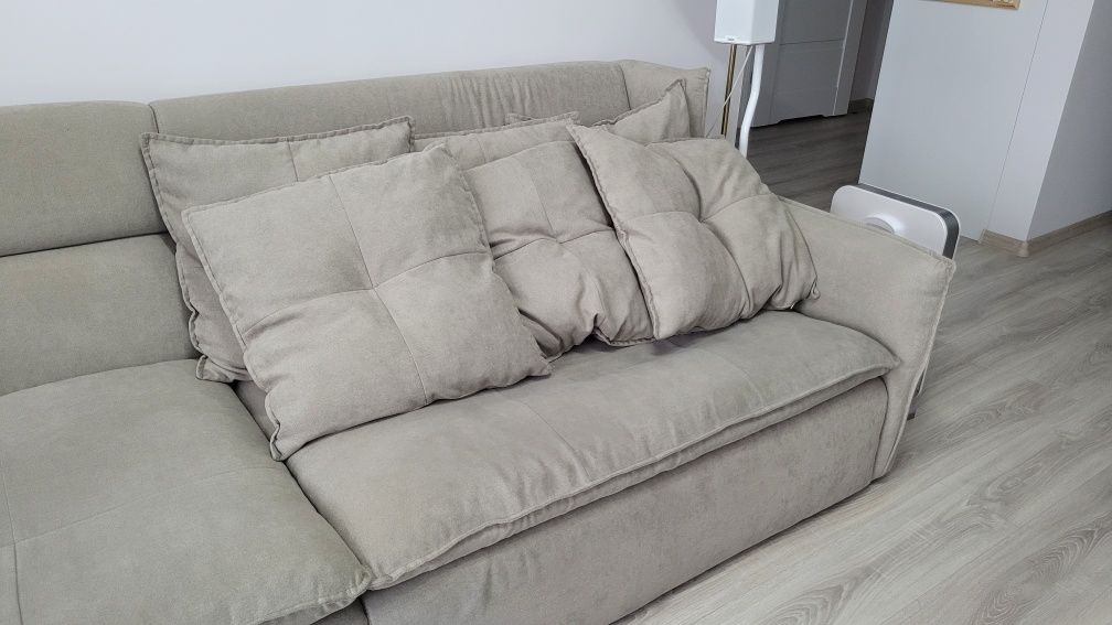 DUŻA wygodna sofa kanapa 265cm z poduszkami