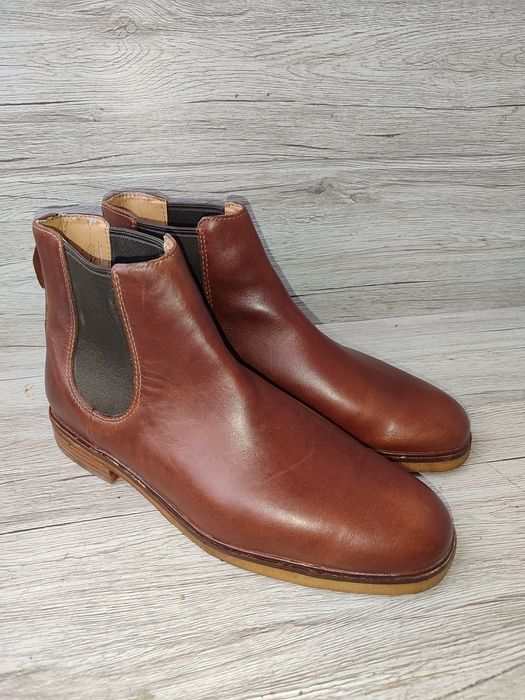 Clarks 44р туфли мужские ботинки Челси сапоги кожаные Индия