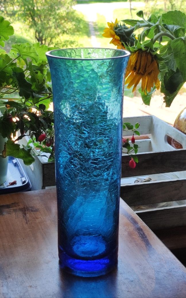 Piękne stare kolorowe szkło wazon habrowy