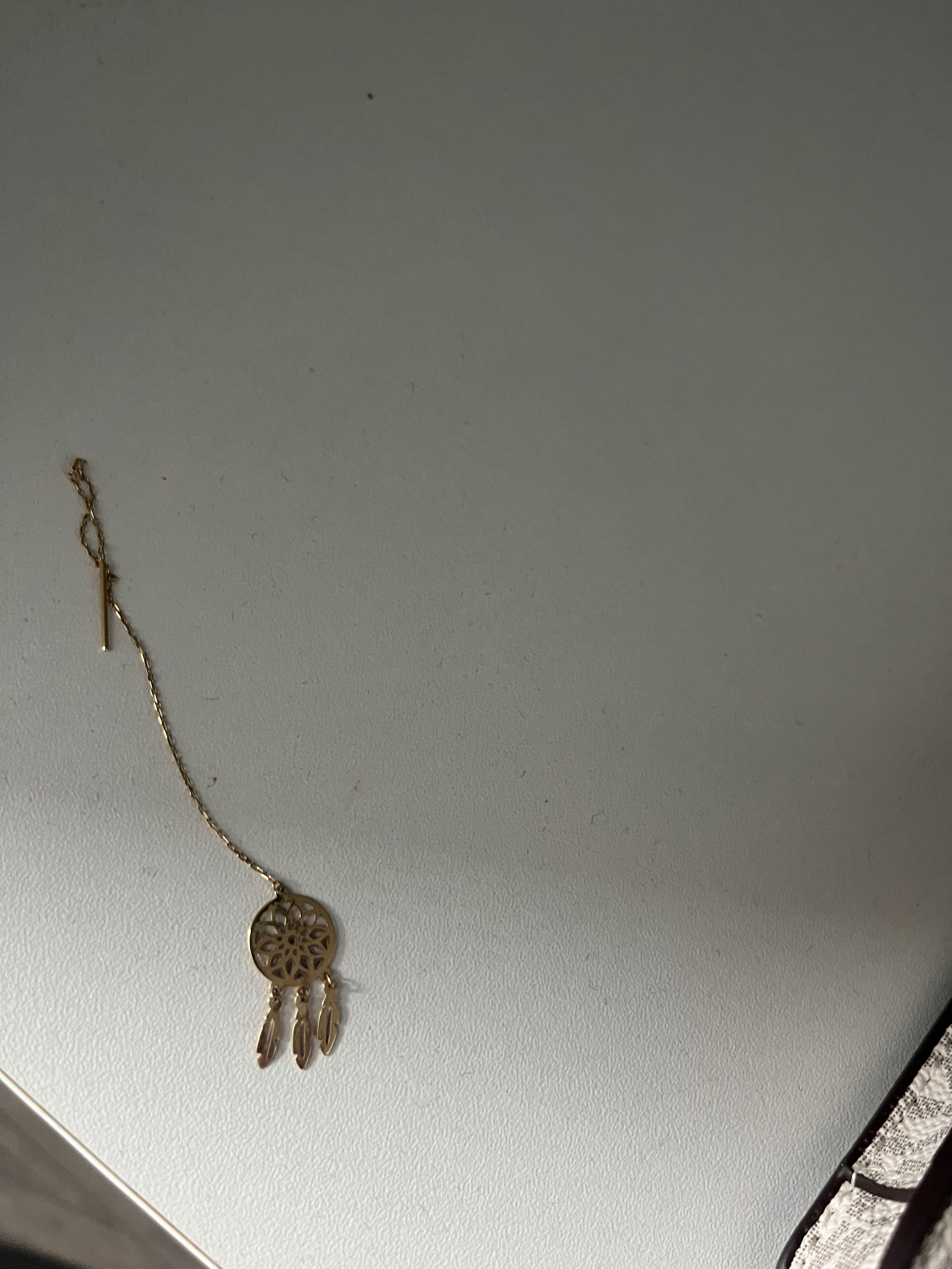 Kolczyki złote Łapacz snów wiszący bransoletka wisiorek złoto 585