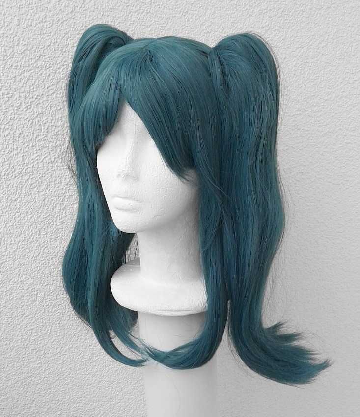 Hatsune Miku Vampire turkusowa ciemna peruka z kitkami cosplay wig