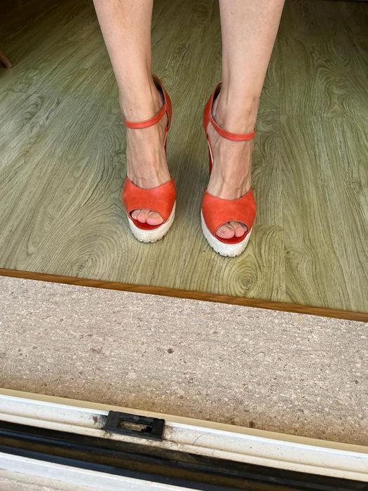 Sandálias senhora, laranja tamanho 40