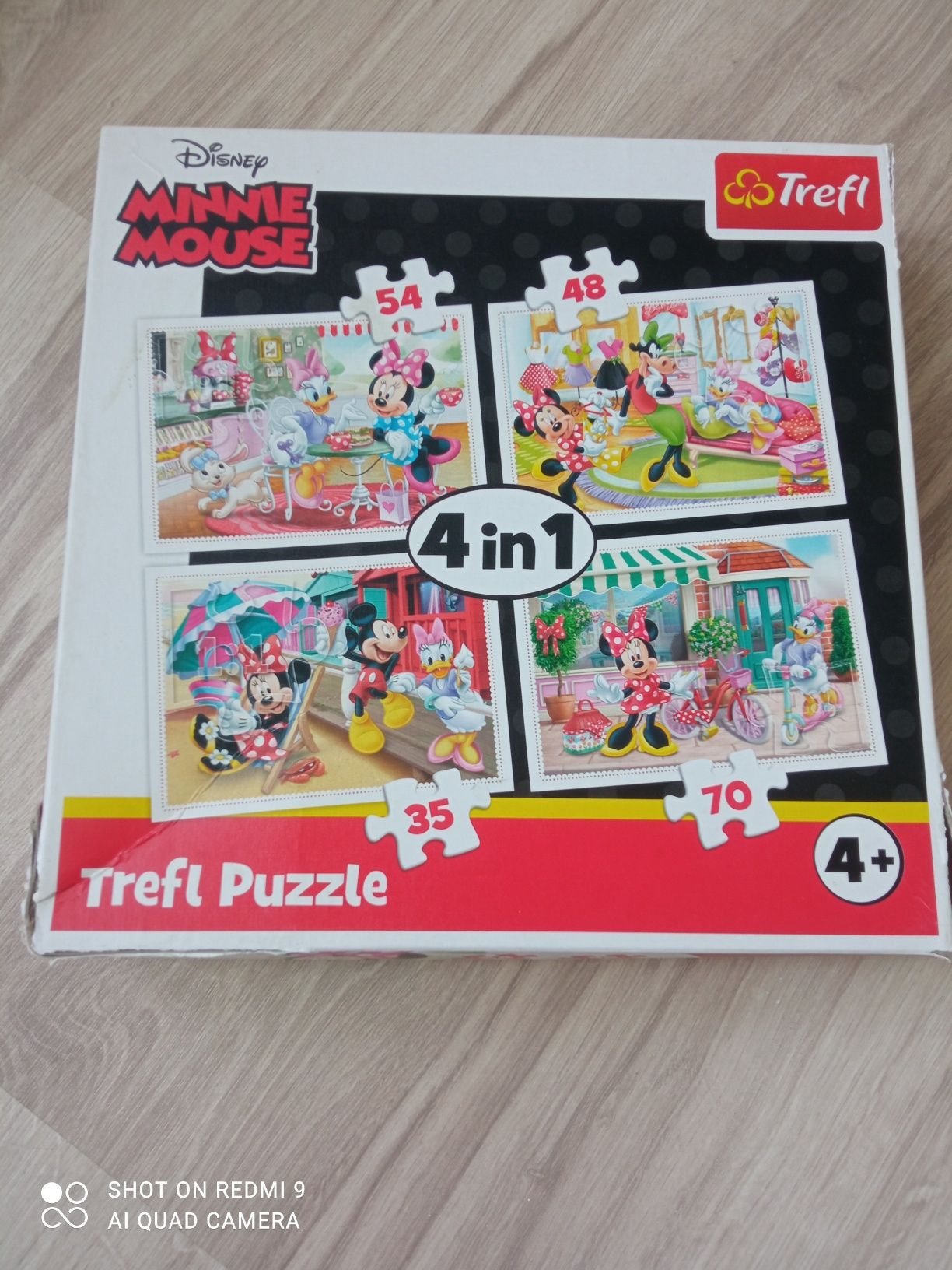 Puzzle 4w1 myszka Minnie