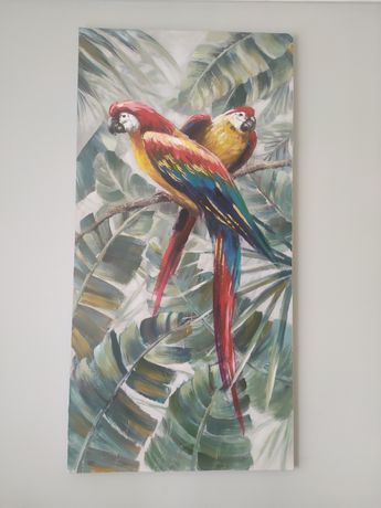 Ręcznie malowany obraz Papugi
