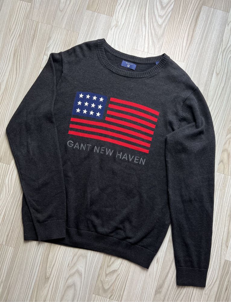 Sweter Gant z dużym logo Amerykańskiej flagi