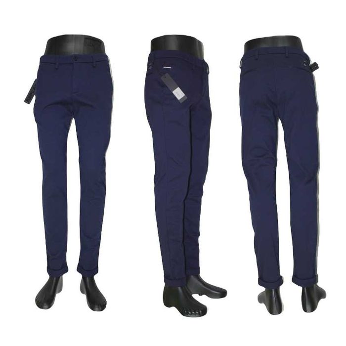 Męskie spodnie Replay - Navy ciemno-granatowe rurki nowe oryg. W30/L30