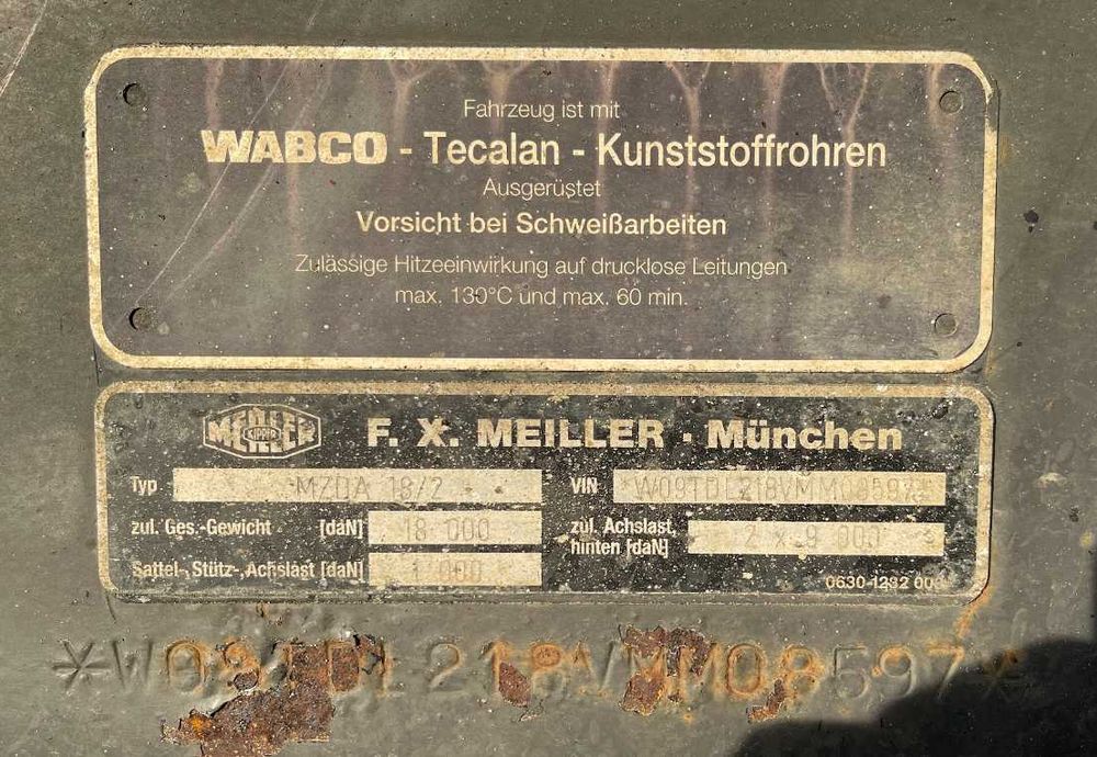 Przyczepa wywrotka tandem 18T MEILLER MZDA 18/2, 3 stronny kiper