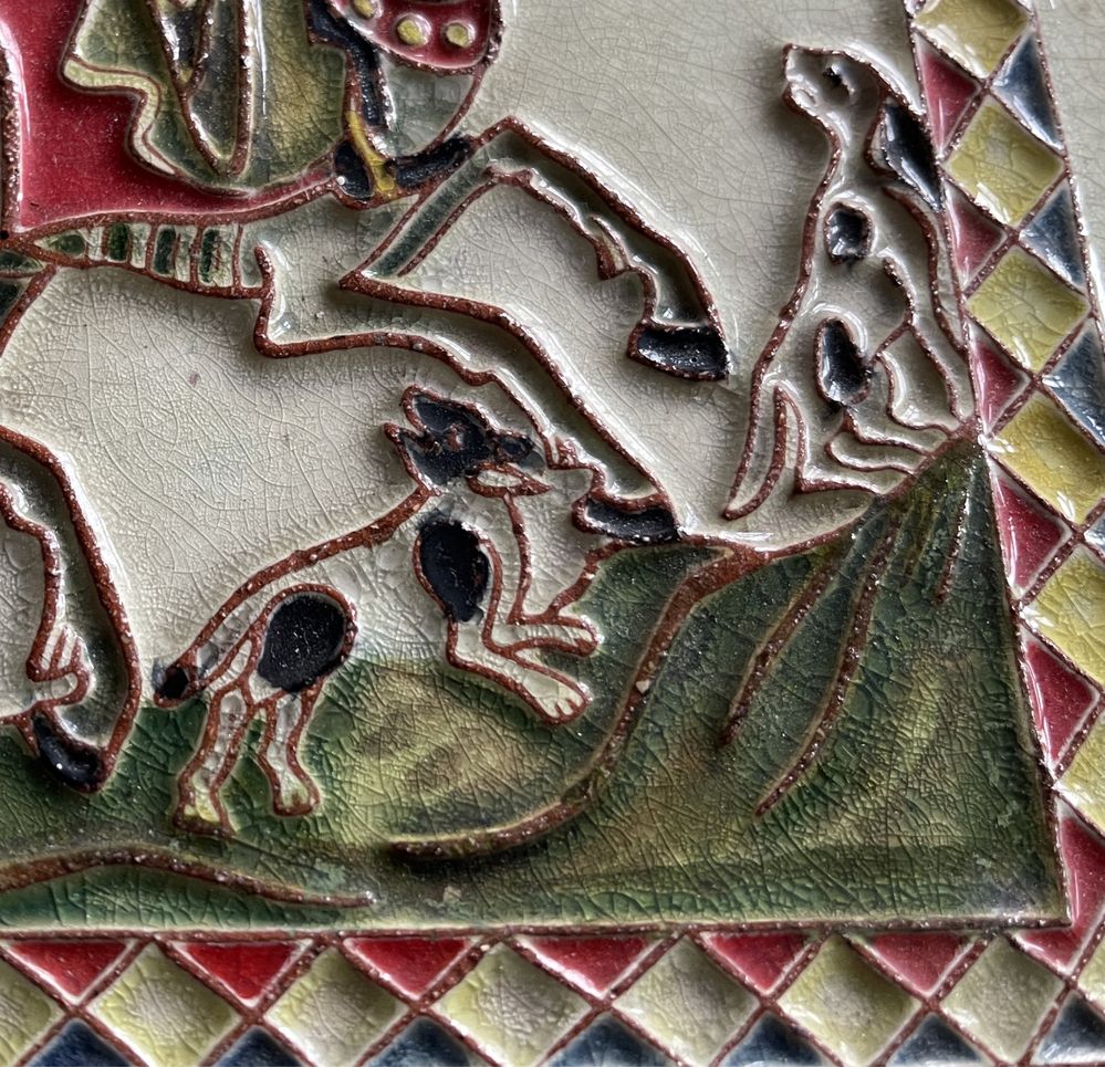 Płyta ścienna Karlsruher z majoliki ceramiczna König Konrad der Junge
