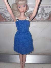 Платье вязаное на куклу барби