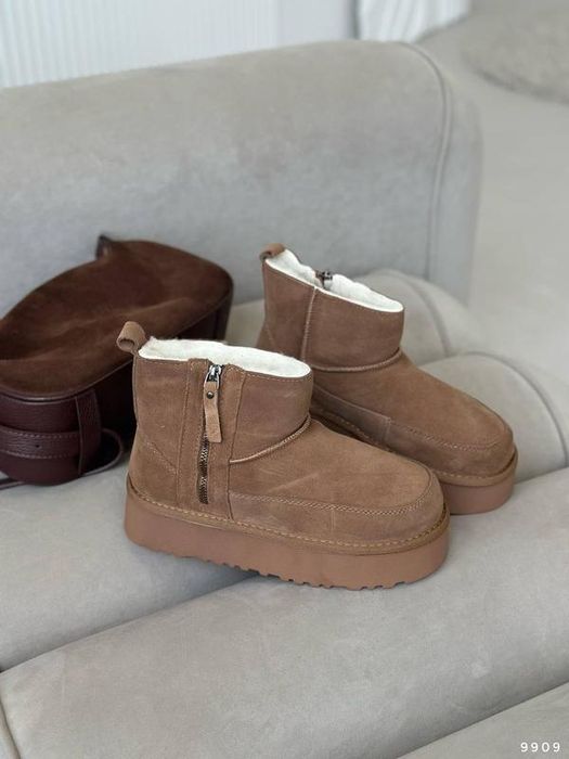 Уги на платформі уги на високій підошві натуральні  2 кольори