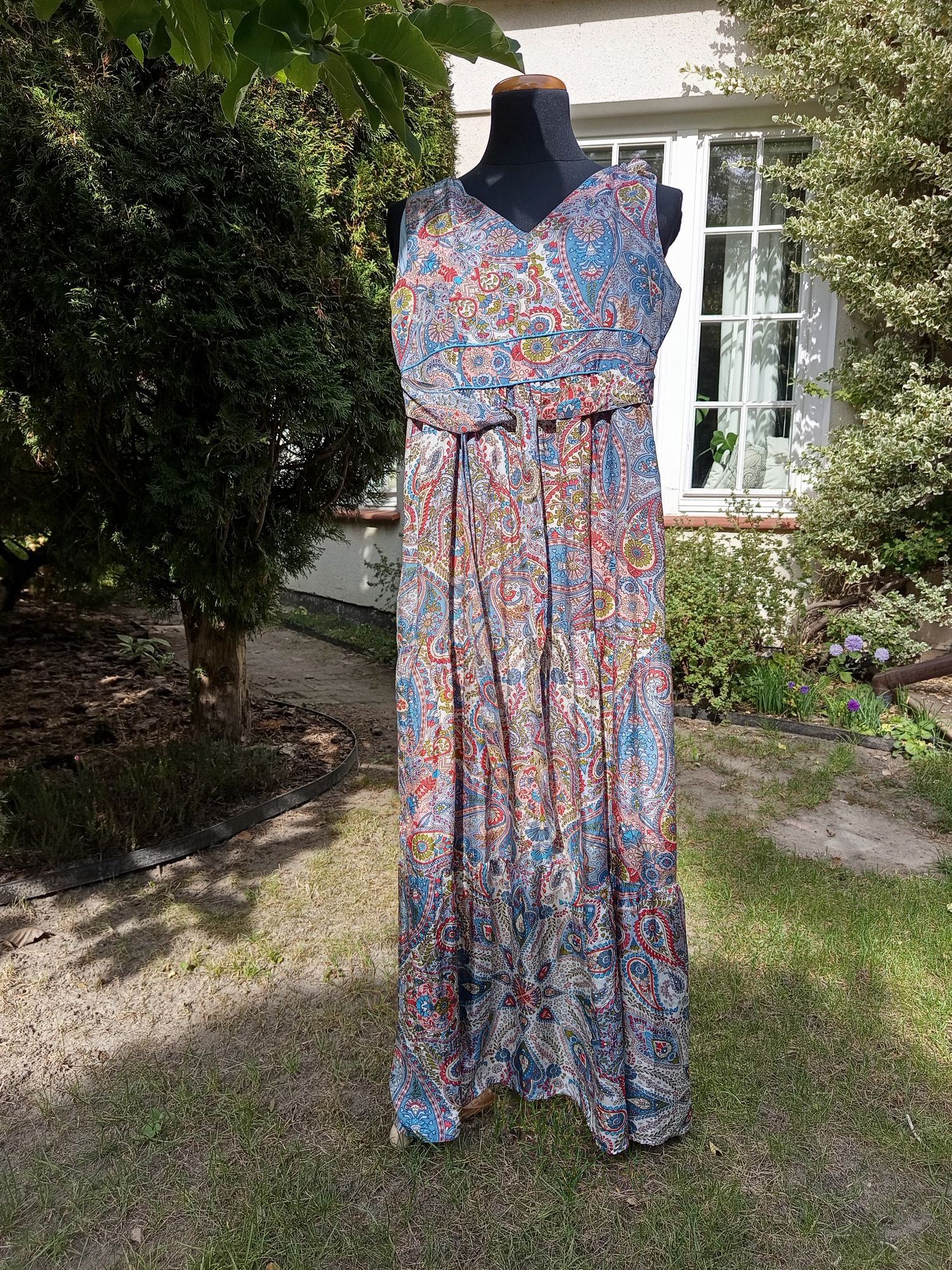 Sukienka Boho z jedwabiu naturalnego Oasis