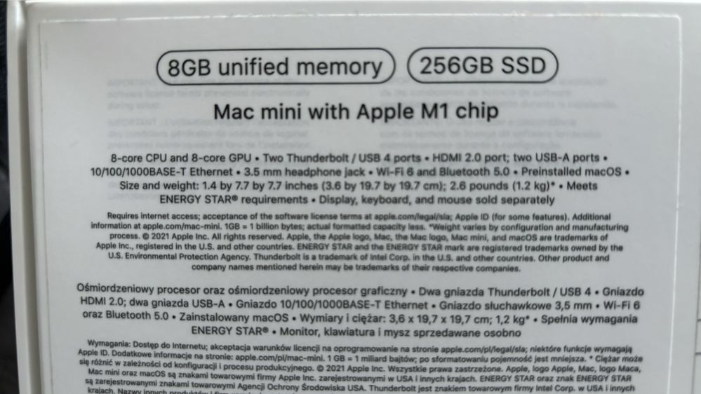 OKAZJA!!! Mac mini M1 | 8gb ram | 265 SSD |