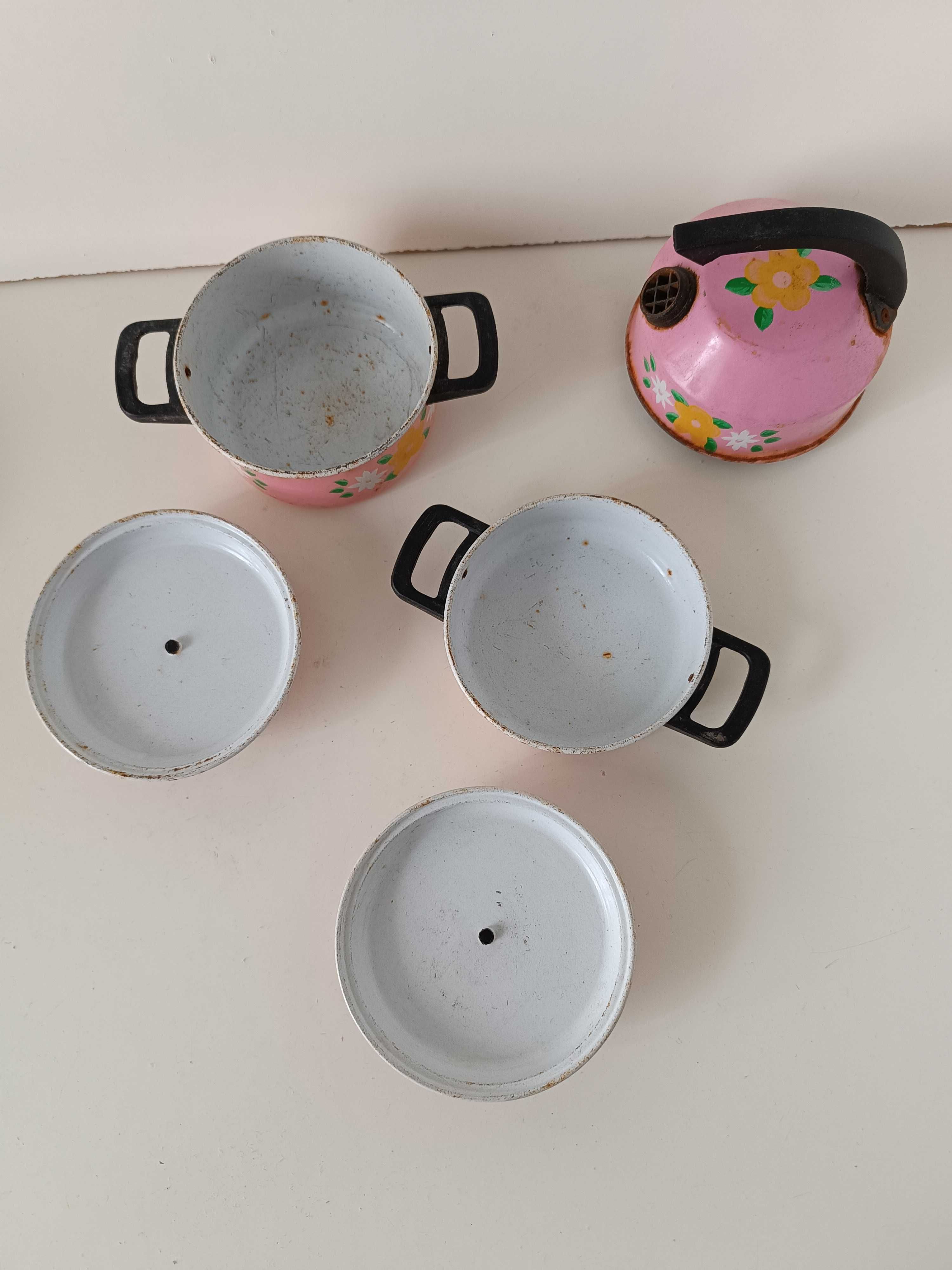 Детская игрушка набор кухонной посуды кастрюли чайник металлические