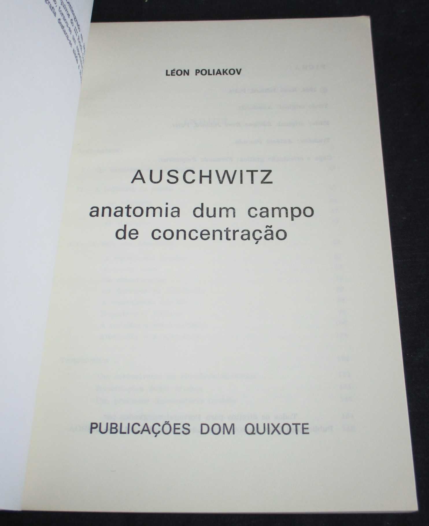 Livro Auschwitz Anatomia dum campo de concentração Léon Poliakov