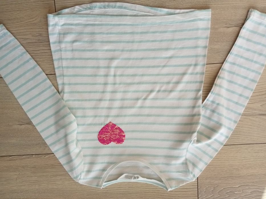 Bluzka z długim rękawem H&M 4-6 serduszko 110-116