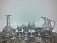 Conjunto de copos de cristal Atlantis (com cerca de 50 anos)