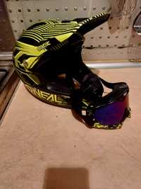 Kask cross oraz gogle crossowe