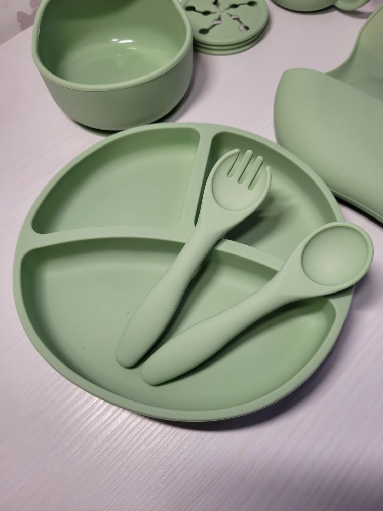 Силіконовий посуд для прикорму діток 7 предметів