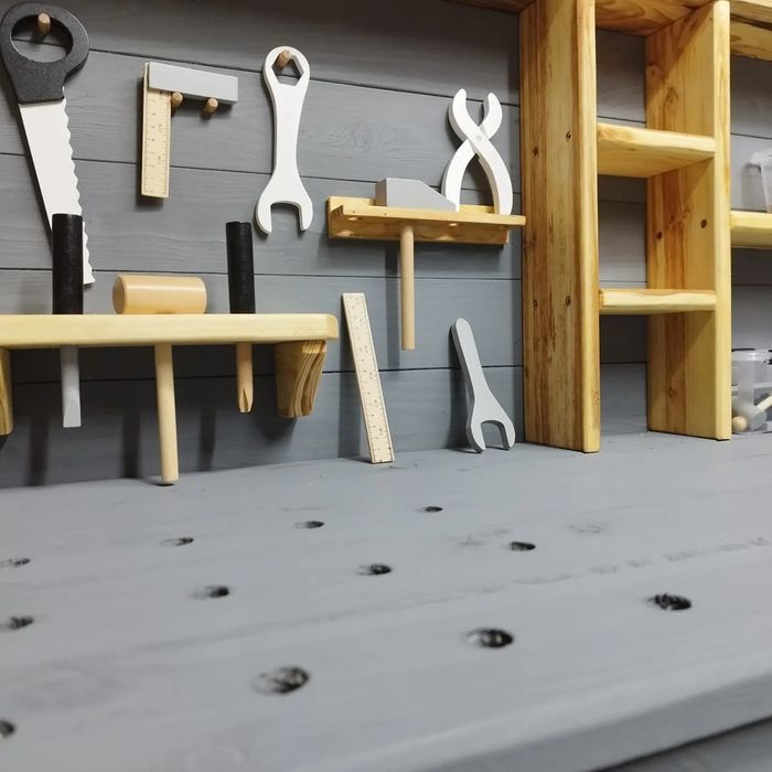 Stół warsztatowy drewniany plac zabaw dla dzieci