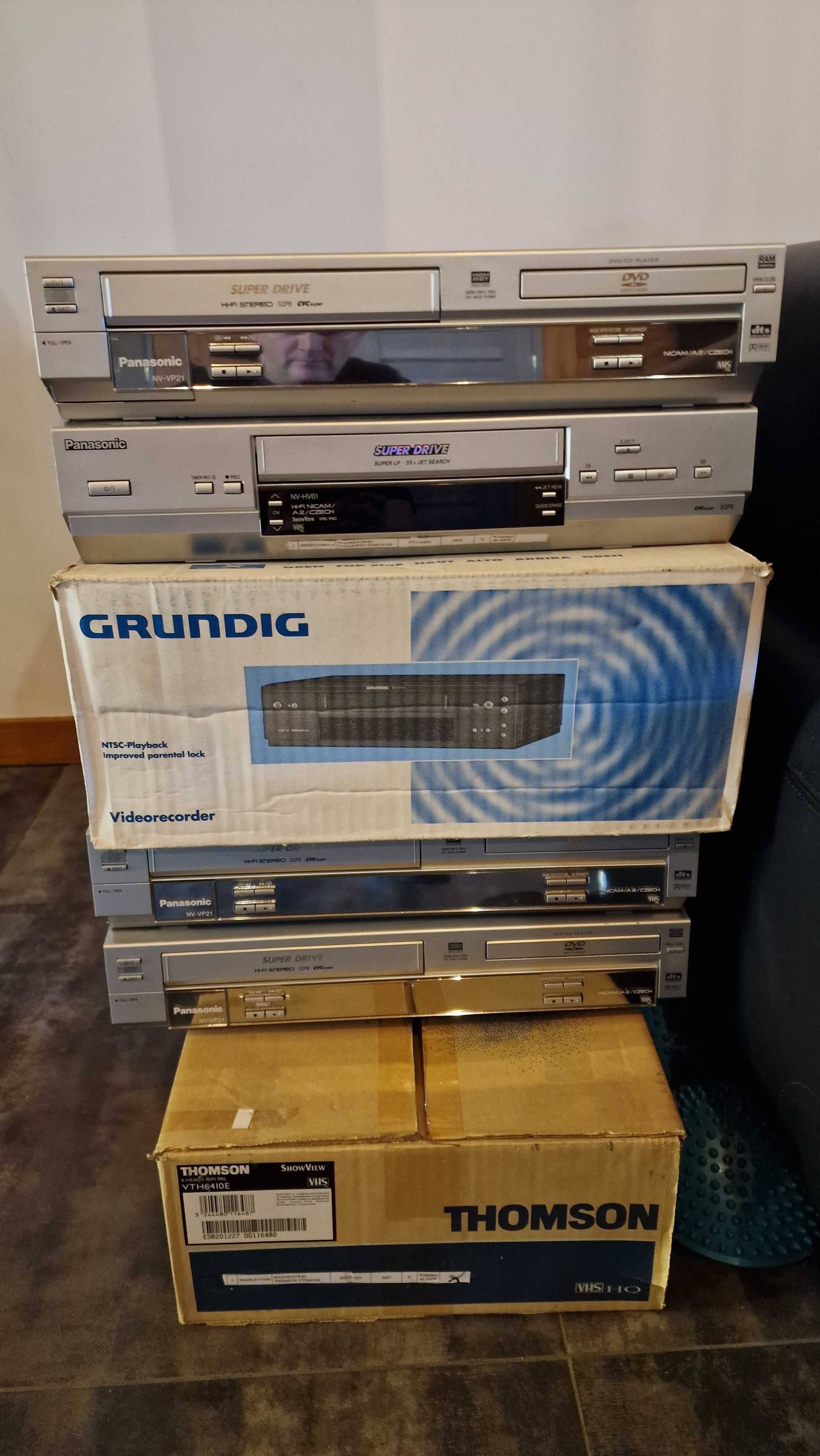 Magnetowid Panasonic, Grundig  6 sztuk tanio.