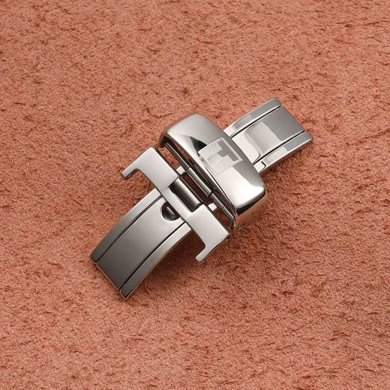 Zapięcie motylkowe 18mm do zegarka Tissot klamra różowe złoto srebrna
