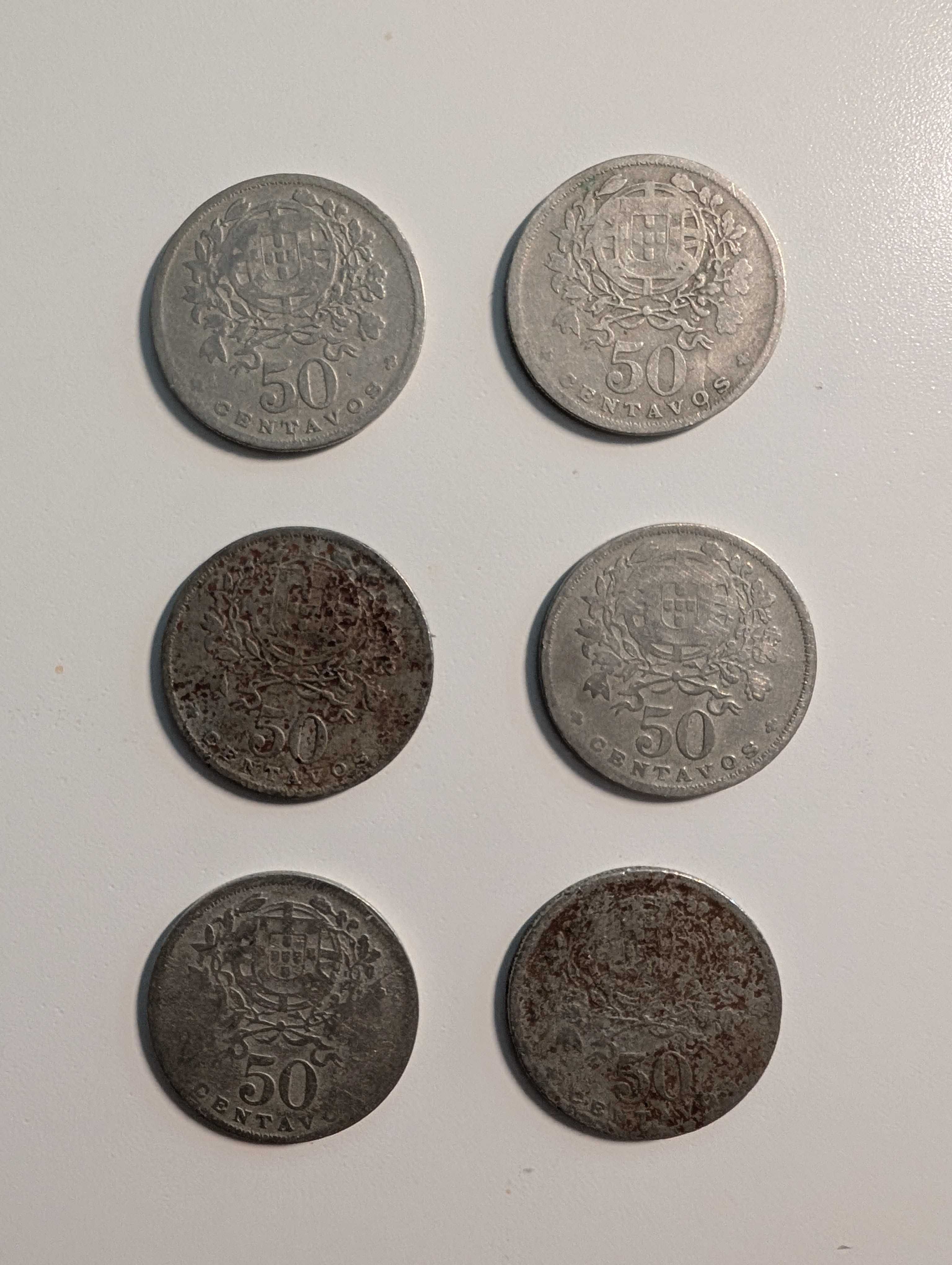Moedas de 50 centavos 1927, 1929 e 1930