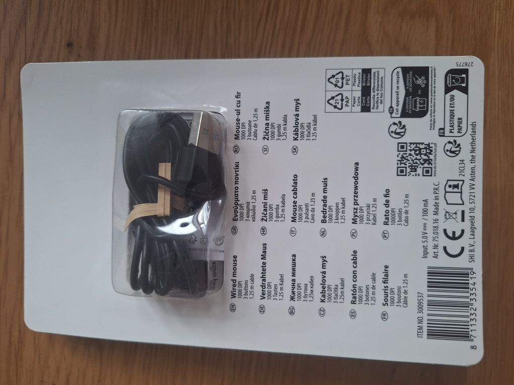 Mysz Souris Filaire 1000 dpi NOWA
