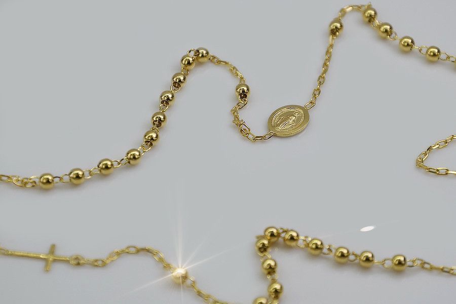 Złoty różaniec 14k 585 z żółtego złota Dolce Gabbana rc002y B