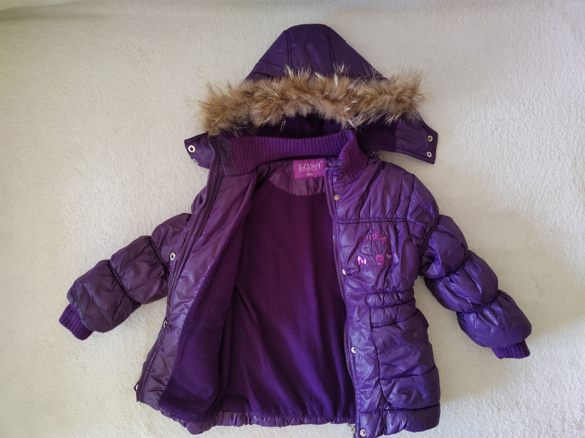 Fioletowa kurtka dla dziewczynki