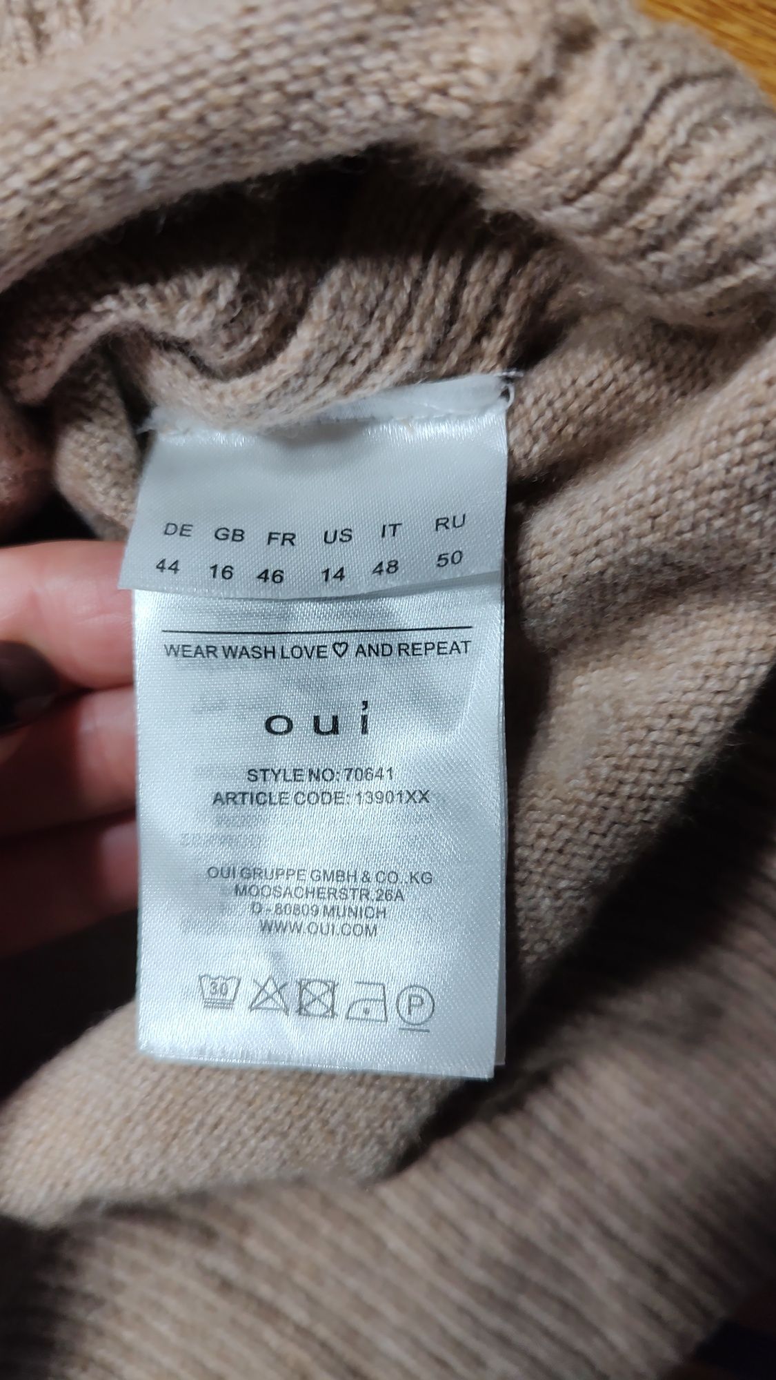 Sweter 50% wełny niemieckiej marki Oui