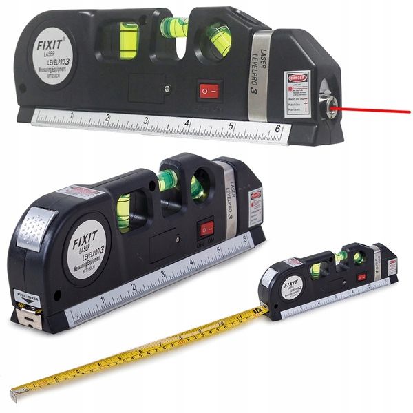 Sportown poziomica laserowa z miarką 250cm cale stopy miara laser LED