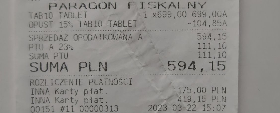 TCL Tab 10.1 Wersja 4/64GB stan Idealny! Gwarancja 16 miesięcy!