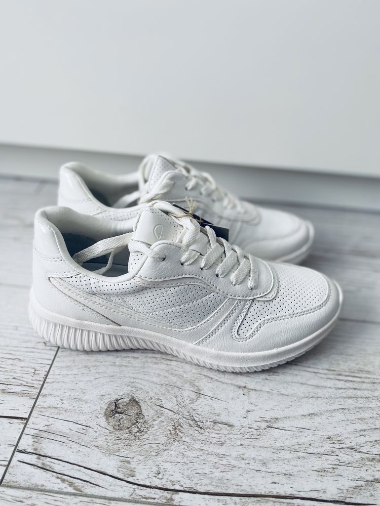 Nowe buty adidasy sportowe białe Tamaris sneakersy trampki