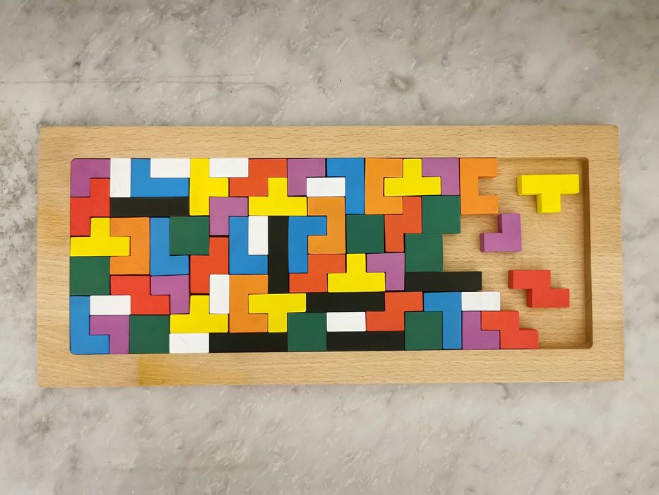 Obraz Tetris - Drewno bukowr