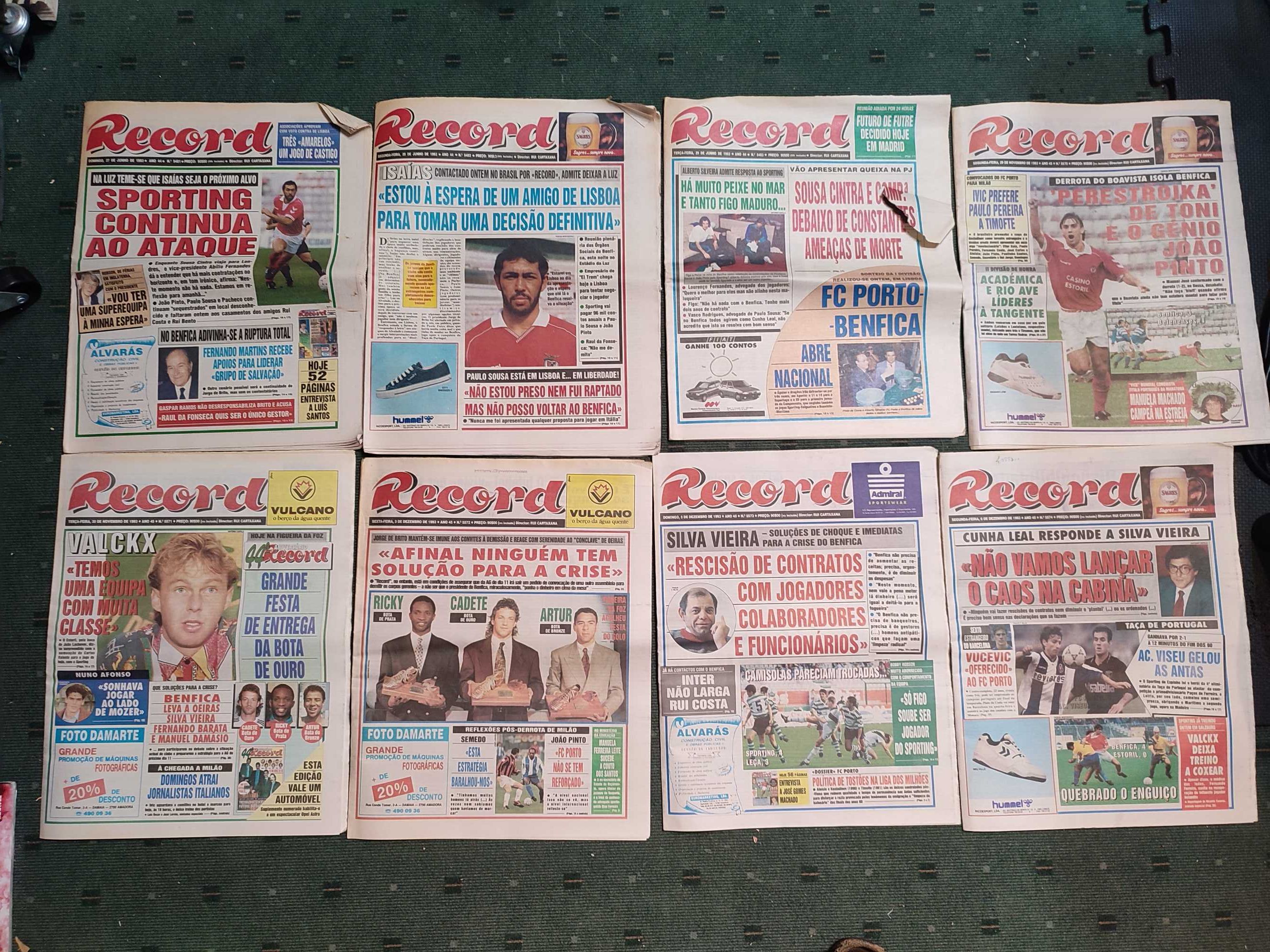 Lote 39 Jornais desportivos Record de 1993