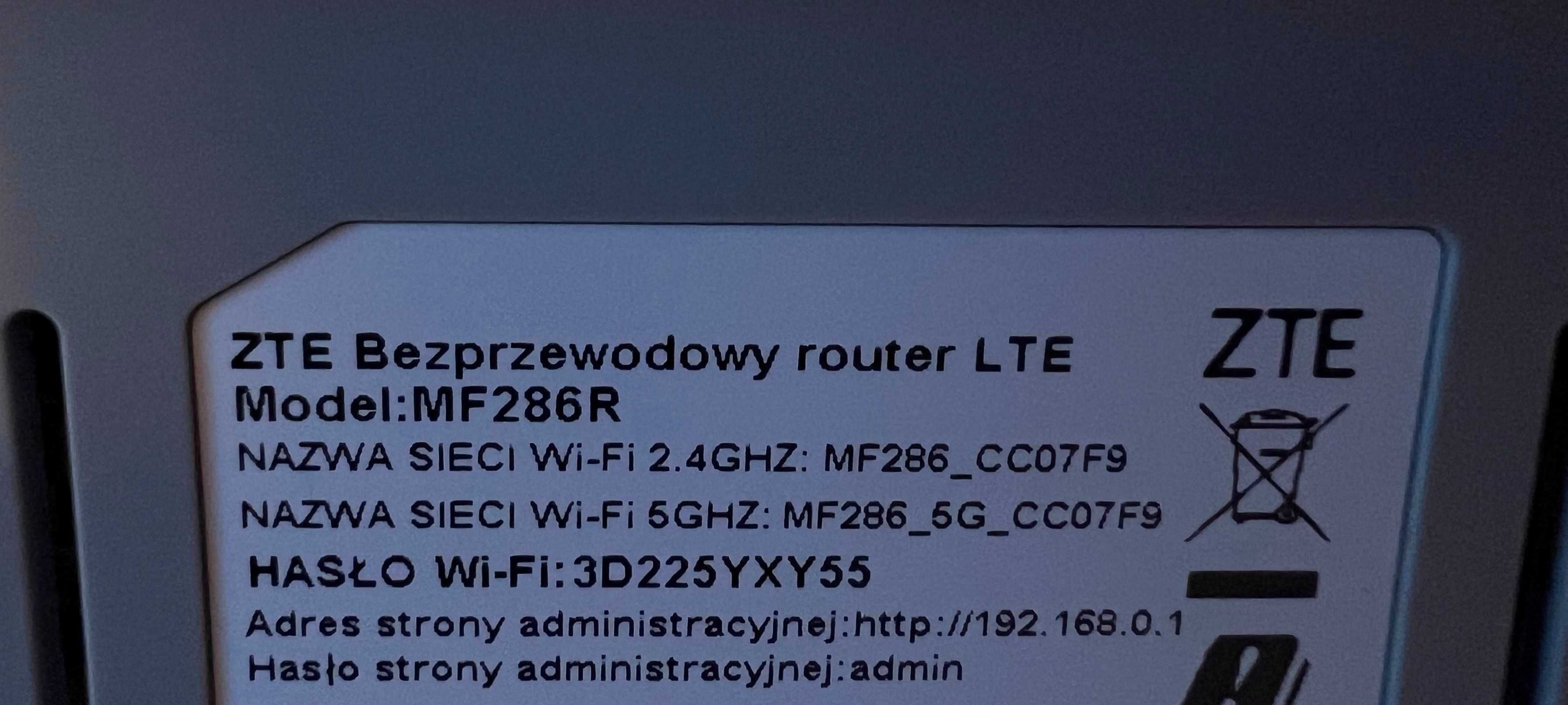 Router Mobilny LTE ZTE MF286 cat.6 do 300Mbps na kartę sim