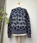 Paul Smith oversizowy szary gruby sweter w geometryczne wzory