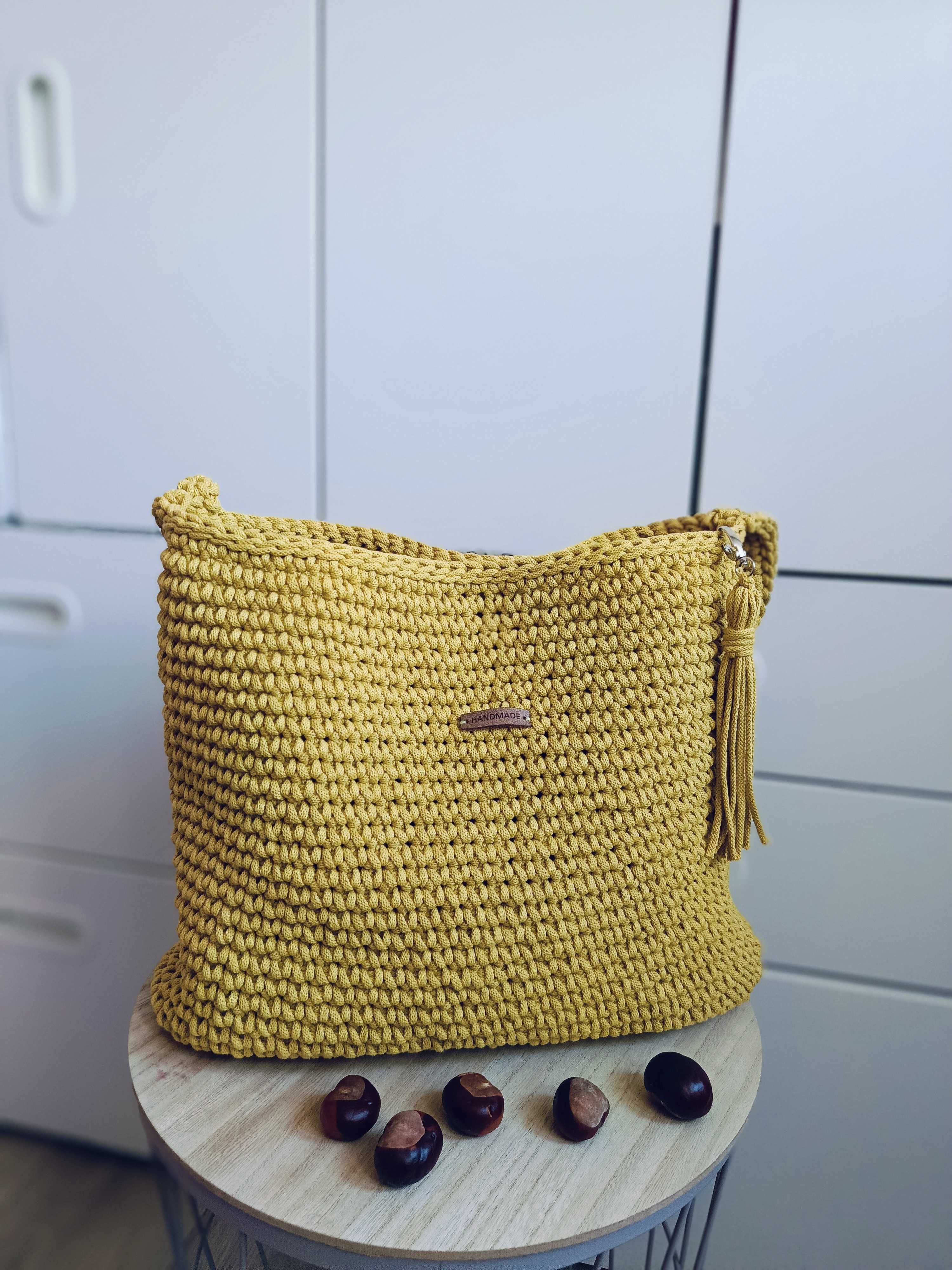 Handmade torebka ze sznurka , shopperka