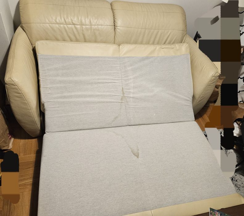 Skórzana sofa z funkcją spania