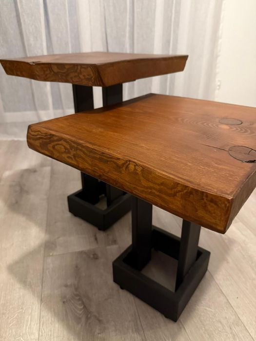 Stolik do salonu i ogrodu. Mocne Nogi SOSNA Industrialny / Loftowy