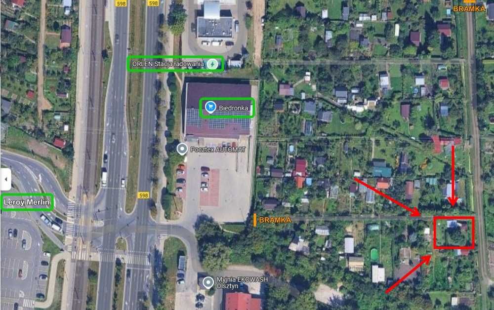 Działka ROD Tramwajarz, Aleja Różana 44A Olsztyn, Centrum, Woda, Prąd
