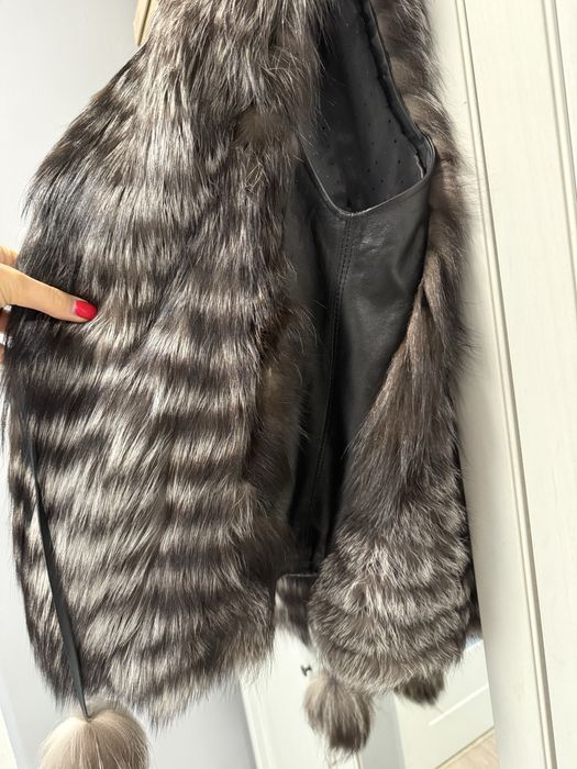 Bezrękawnik futro z lisa