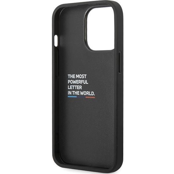 Etui BMW Leather Carbon do iPhone 13 Pro/13 - Czarne, Skórzane