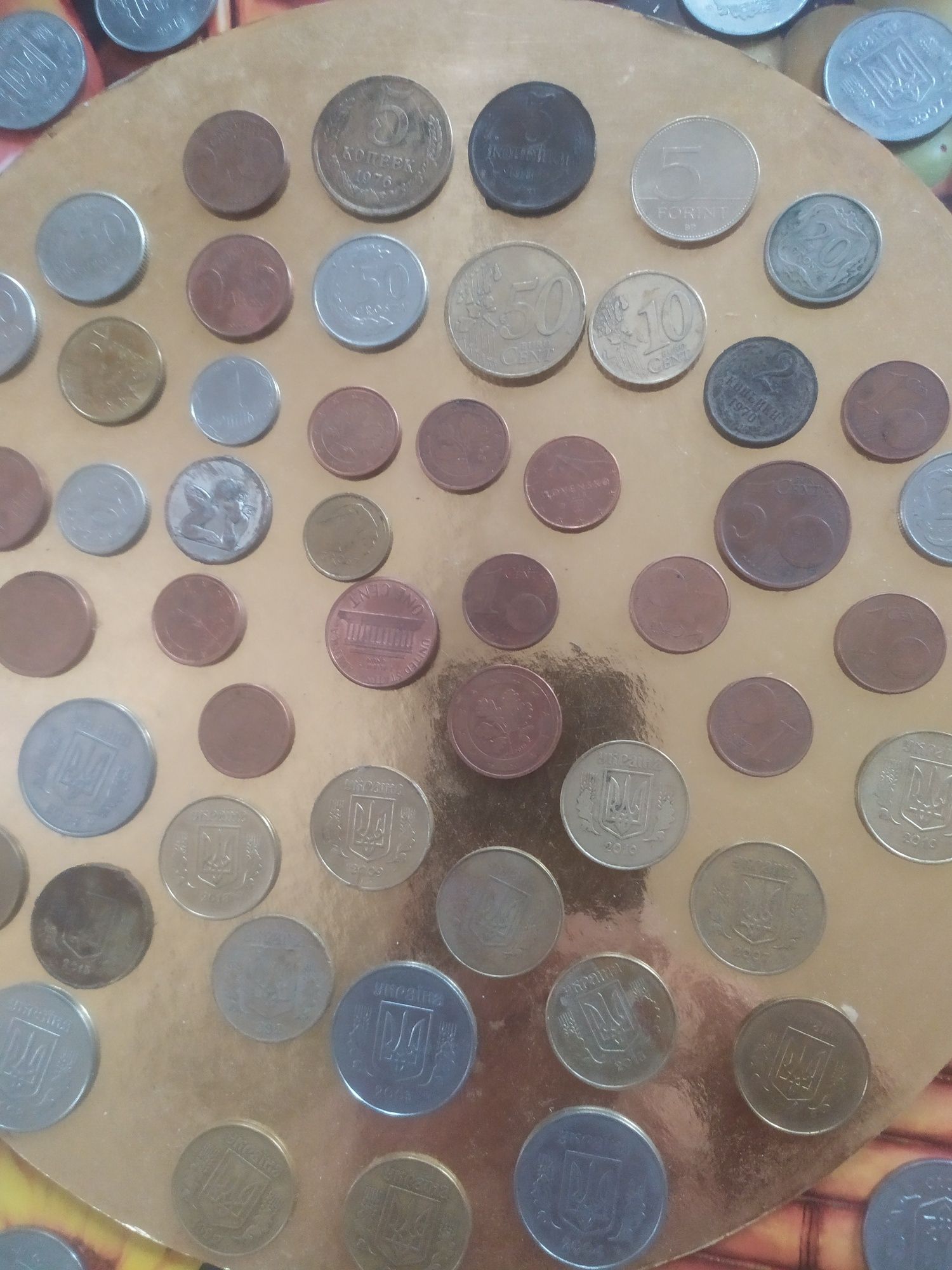 Монети,1 цент США,євро центи і т.д.
