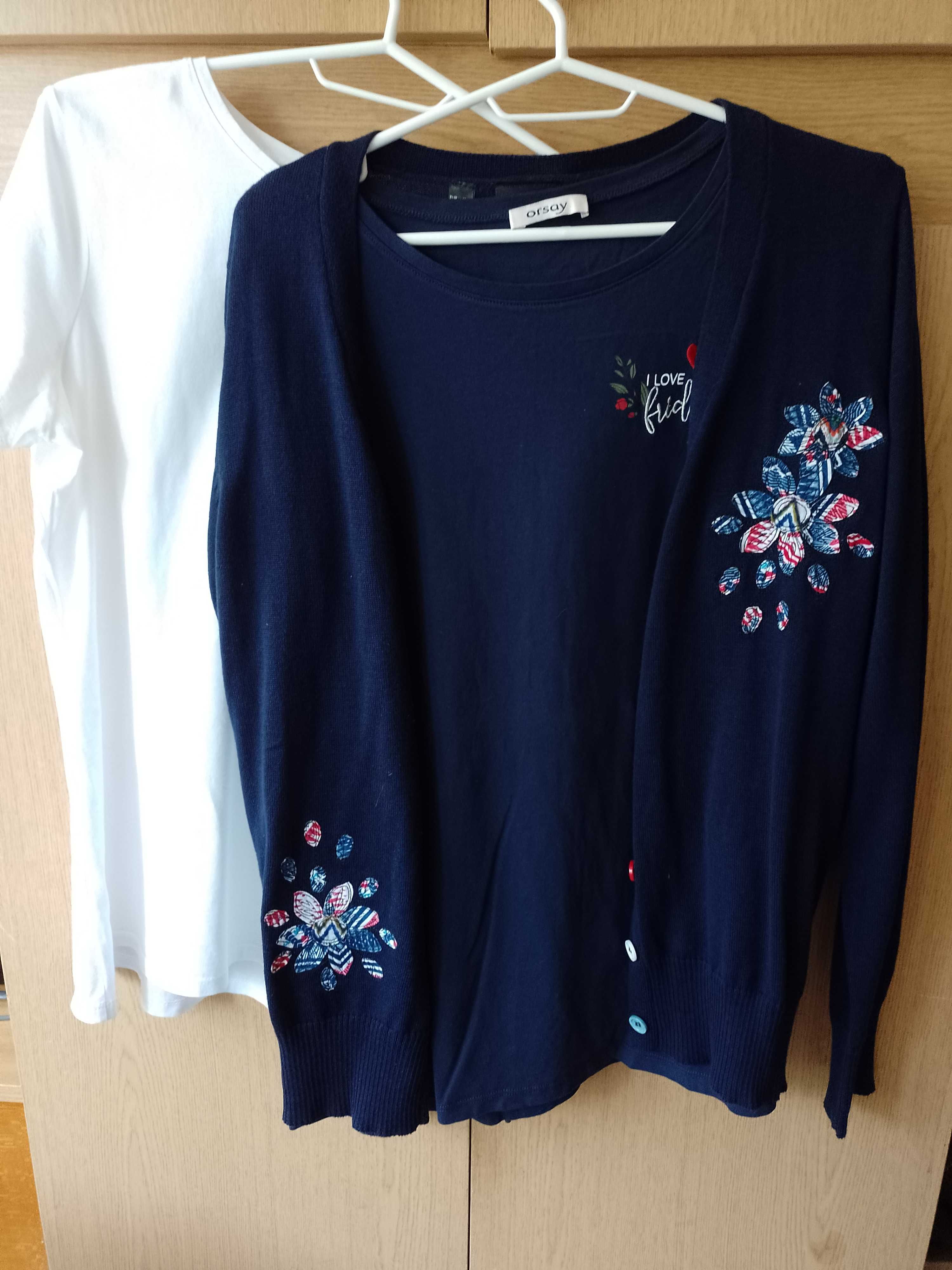 Lekki sweterek rozpinany i dwa t-shirty w zestawie.