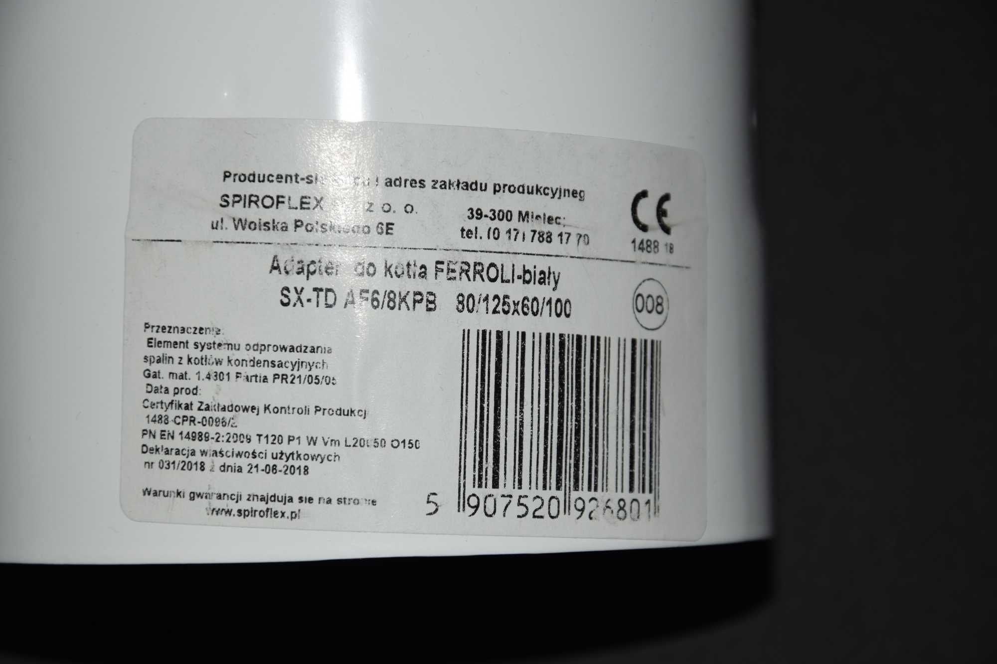 Adapter Ferroli biały AF6/8KPB SX-TD-AF6/8KPB Spiroflex